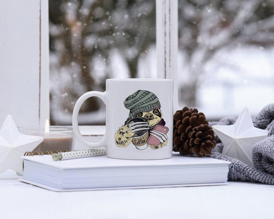 Hipster Sloth Mug, Sloth Mug, Sloth Coffee Mug