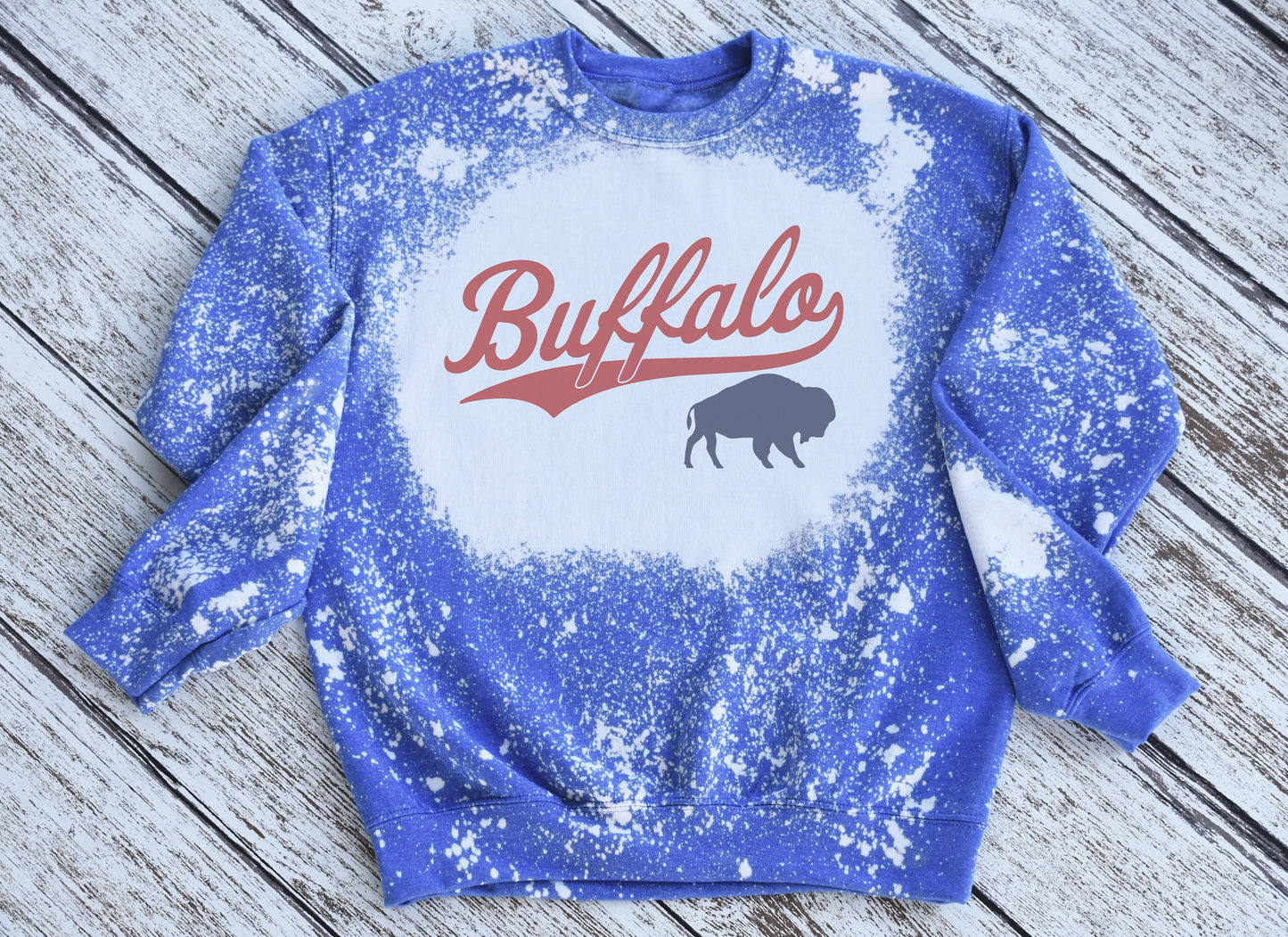 Buffalo Crewneck Sweatshirt, Buffalo Bleached Sweatshirt