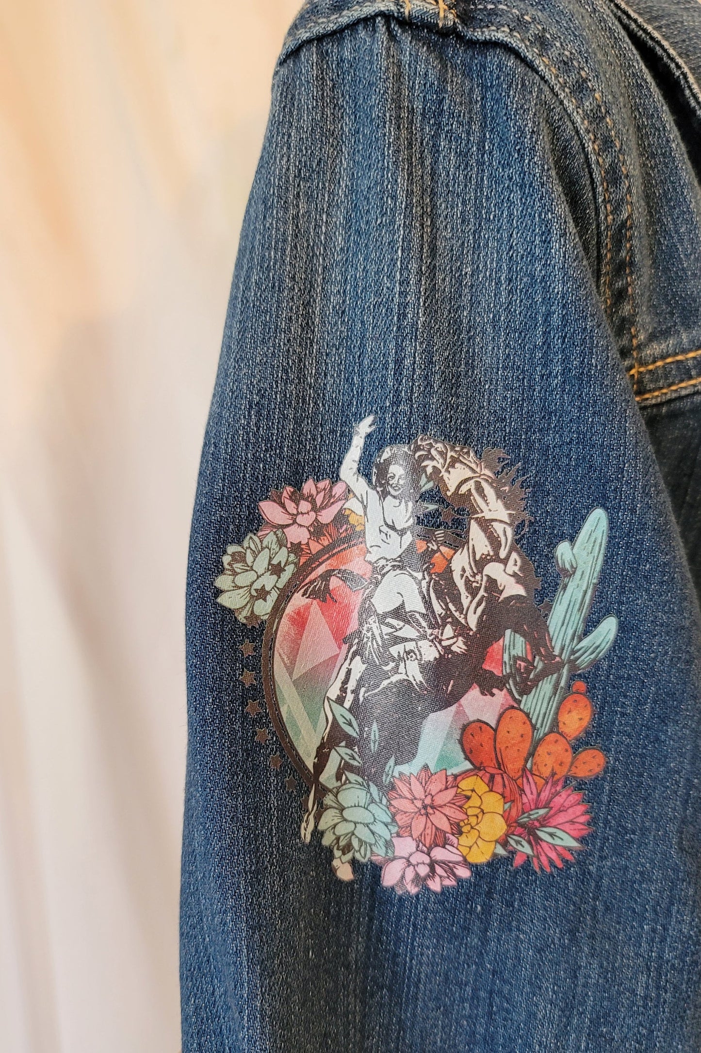 Custom Repurposed Jean Jacket, One-of-a-Kind Jean Jacket, Custom Denim Jacket