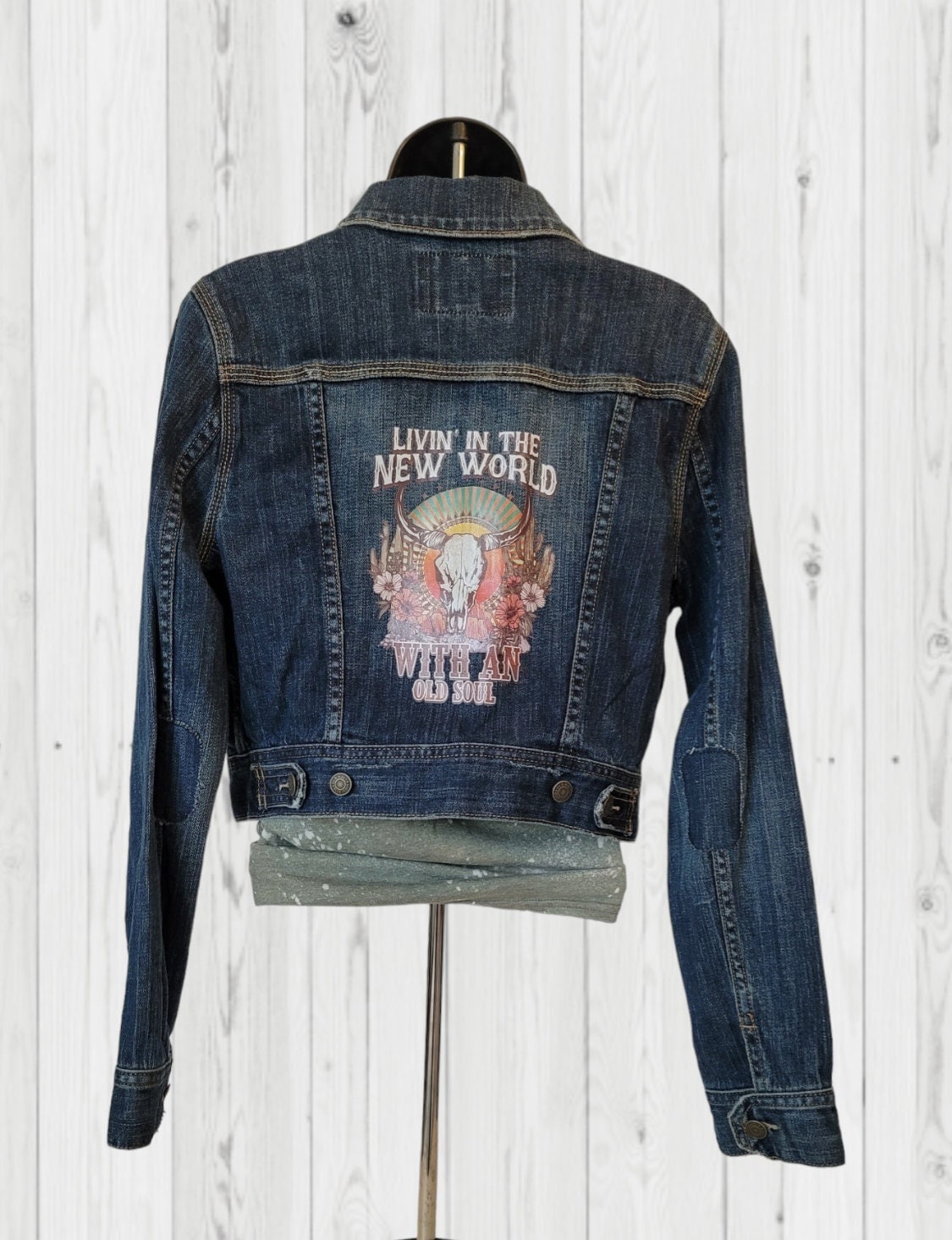 Custom Repurposed Jean Jacket, One-of-a-Kind Jean Jacket, Custom Denim Jacket