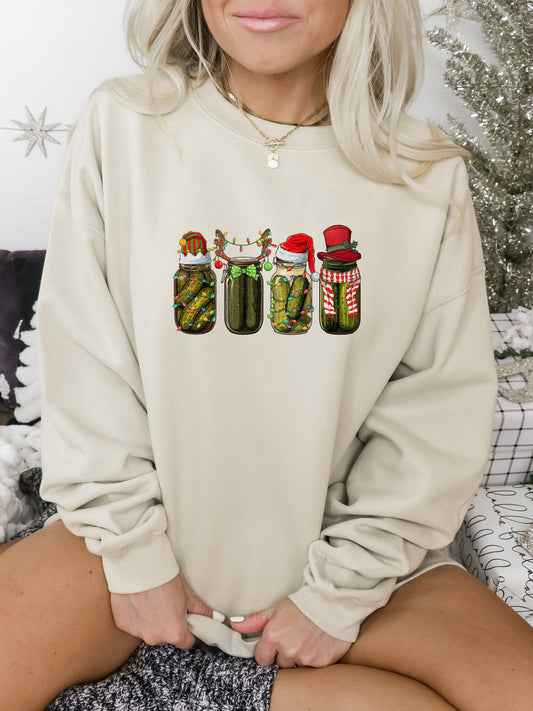 Christmas Pickles Sweatshirt, Christmas Pickles Crewneck Sweatshirt