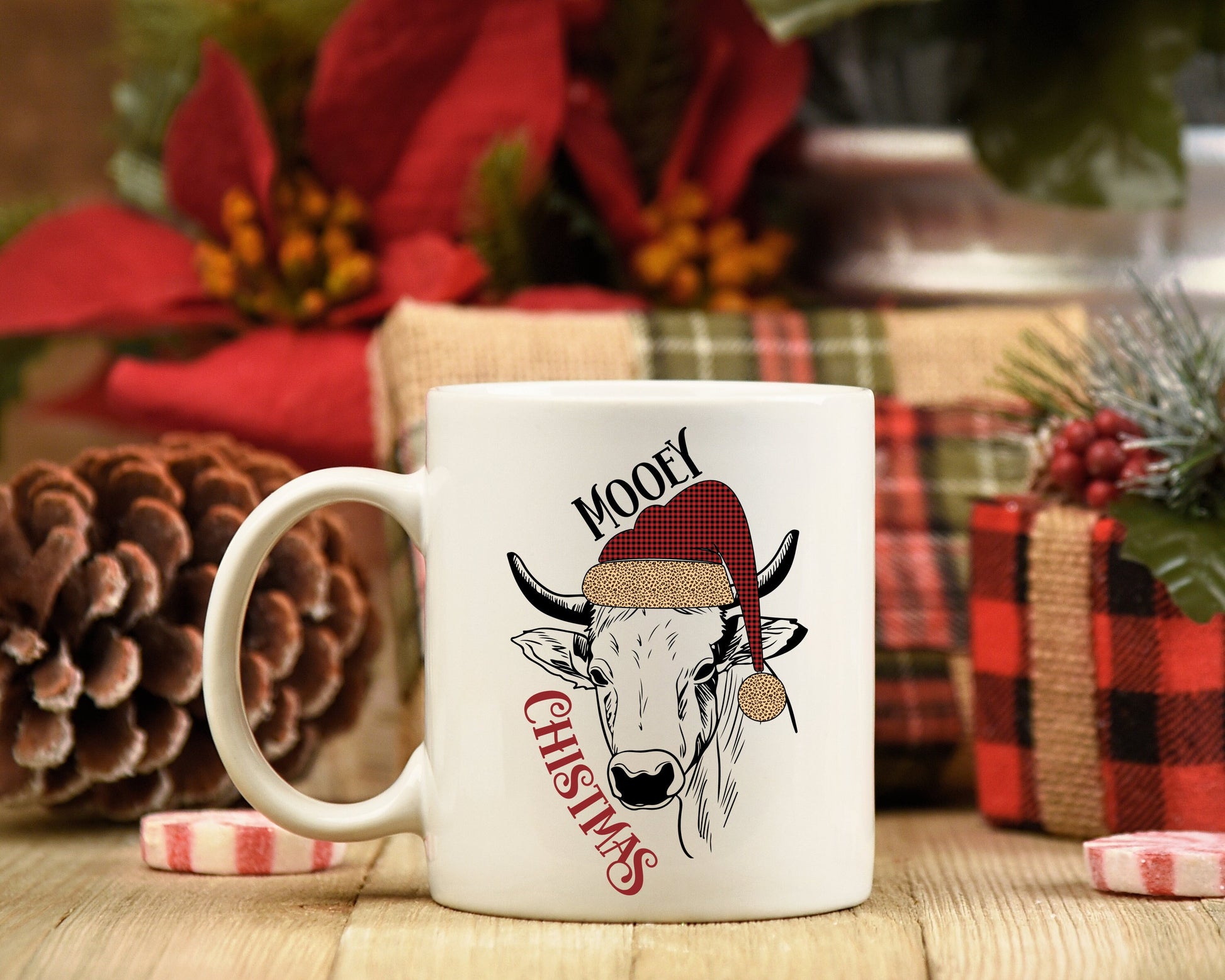 Mooey Christmas Mug, Christmas Mug, Christmas Cows Mug, Funny Christmas Mug