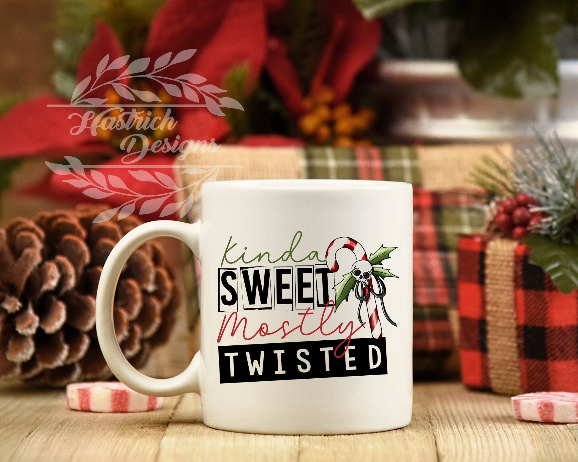 Kinda Sweet Mostly Twisted Christmas Mug, Christmas Mug, Christmas Mug, Funny Christmas Mug