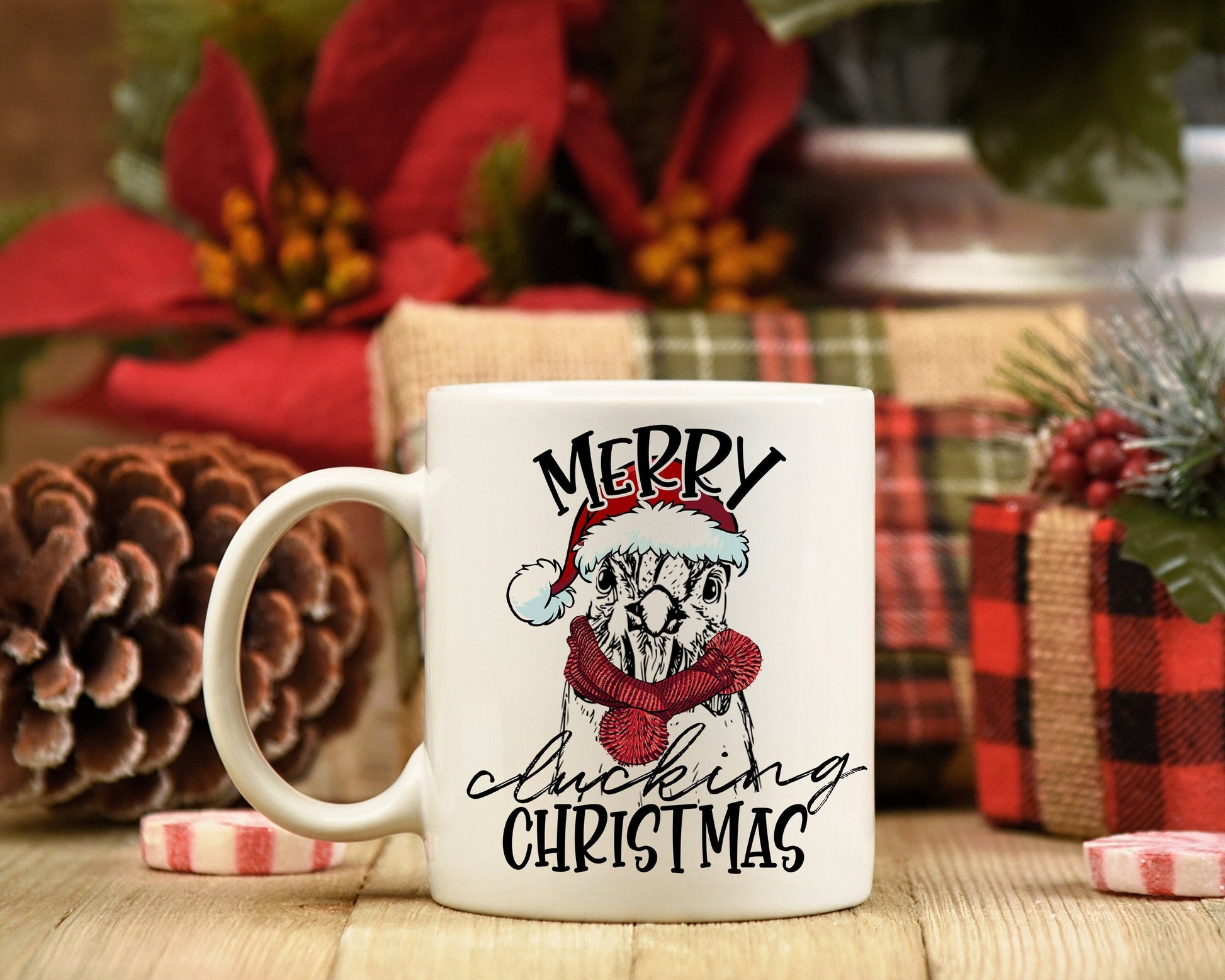 Christmas Chicken Mug, Christmas Mug, Chicken Christmas Mug, Funny Christmas Mug, Merry Clucking Christmas