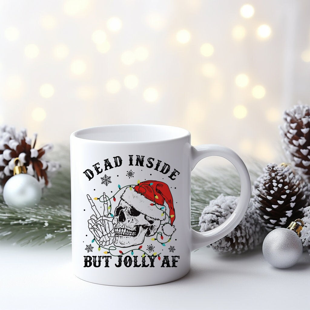 Christmas Skeleton Mug, Christmas Mug, Christmas Skull Mug, Funny Christmas Mug, Dead Inside Mug