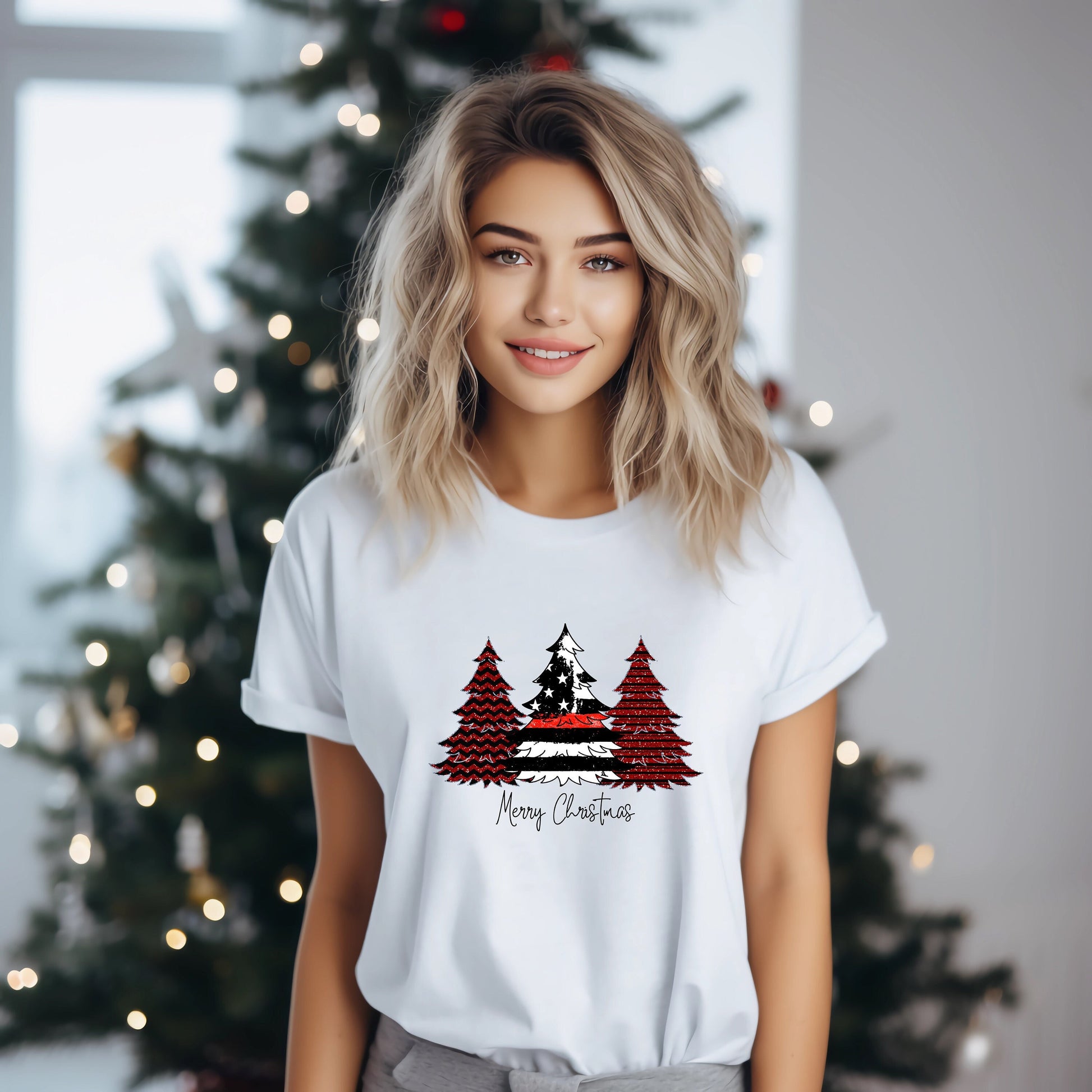 Red Line Trees Christmas Shirt, Red Line Christmas Shirt T-Shirt