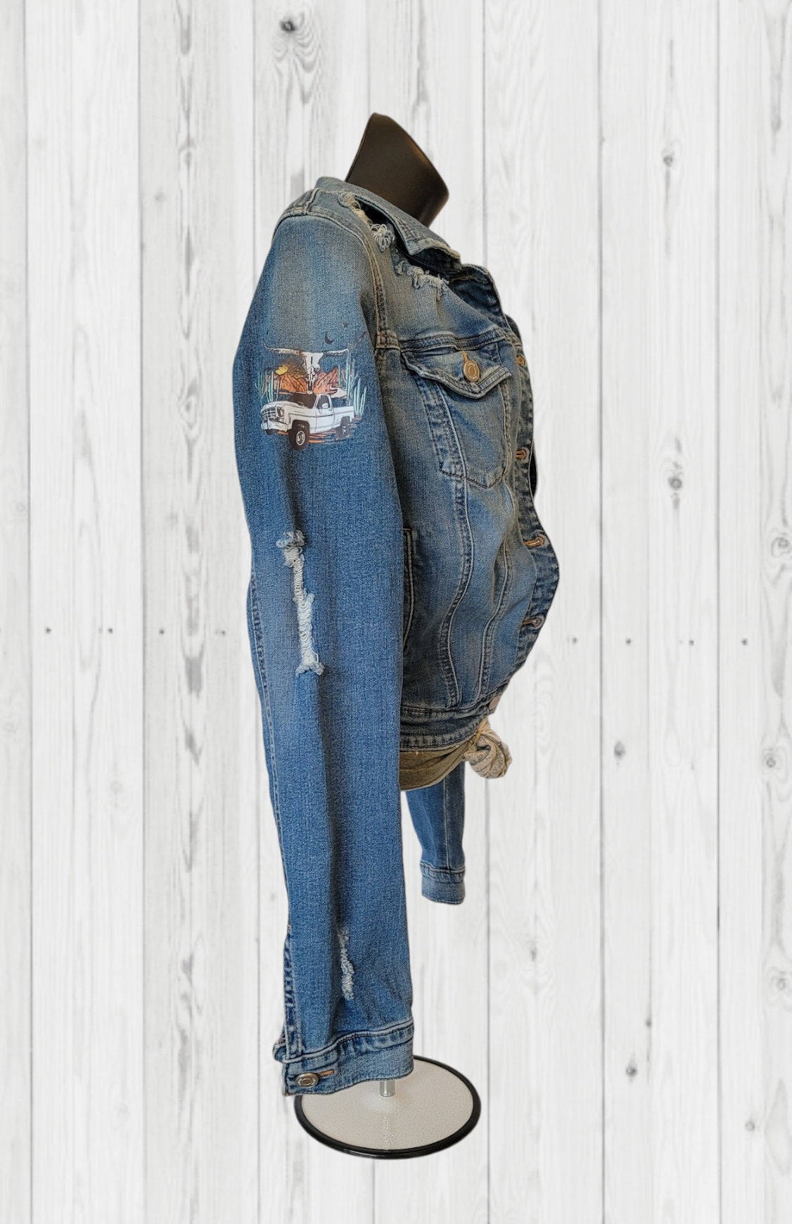 Custom Repurposed Jean Jacket, One-of-a-Kind Jean Jacket, Custom Denim Jacket