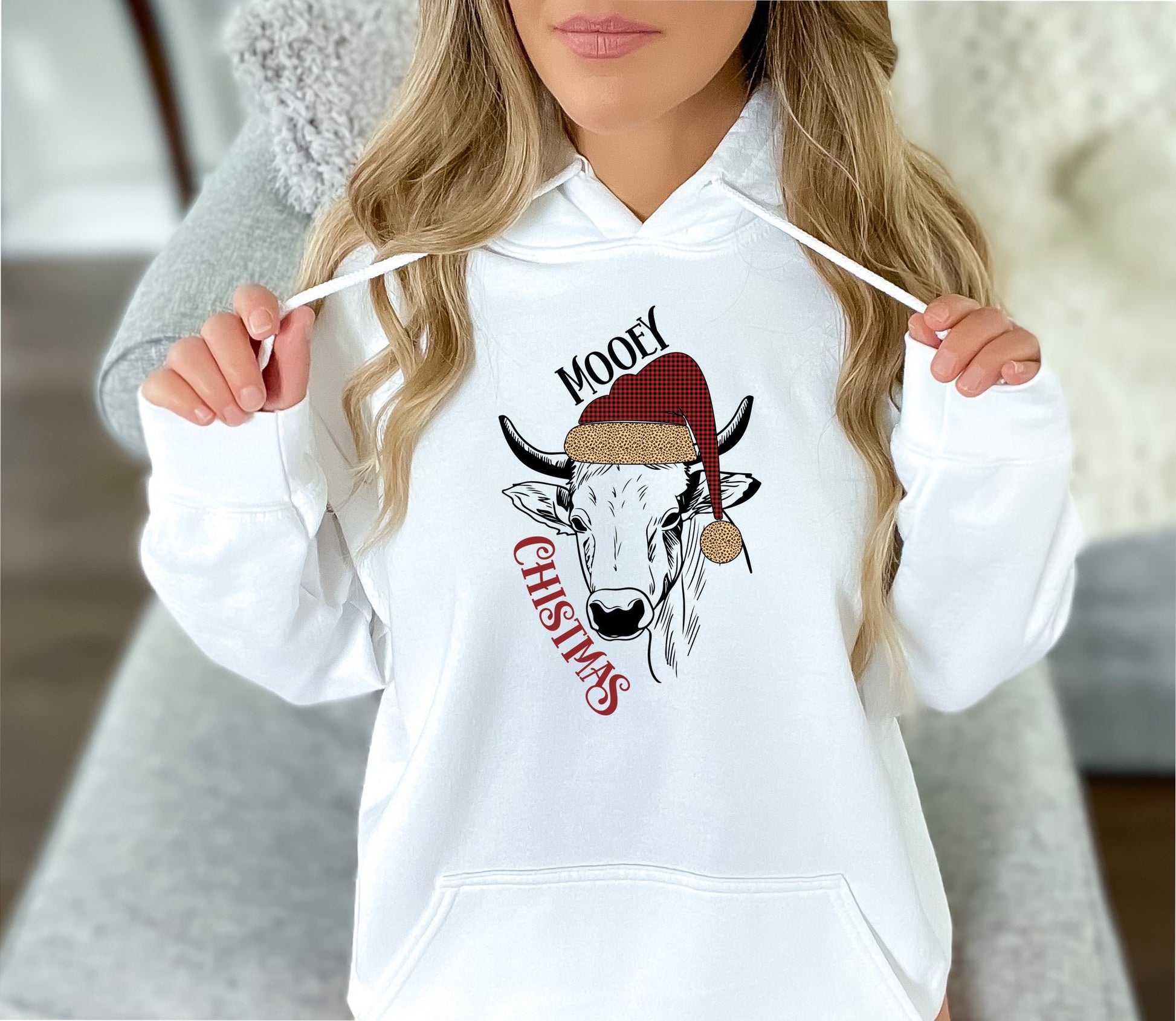 Mooey Christmas Cow Sweatshirt, Mooey Christmas Cow Hoodie Christmas Cow Hoody