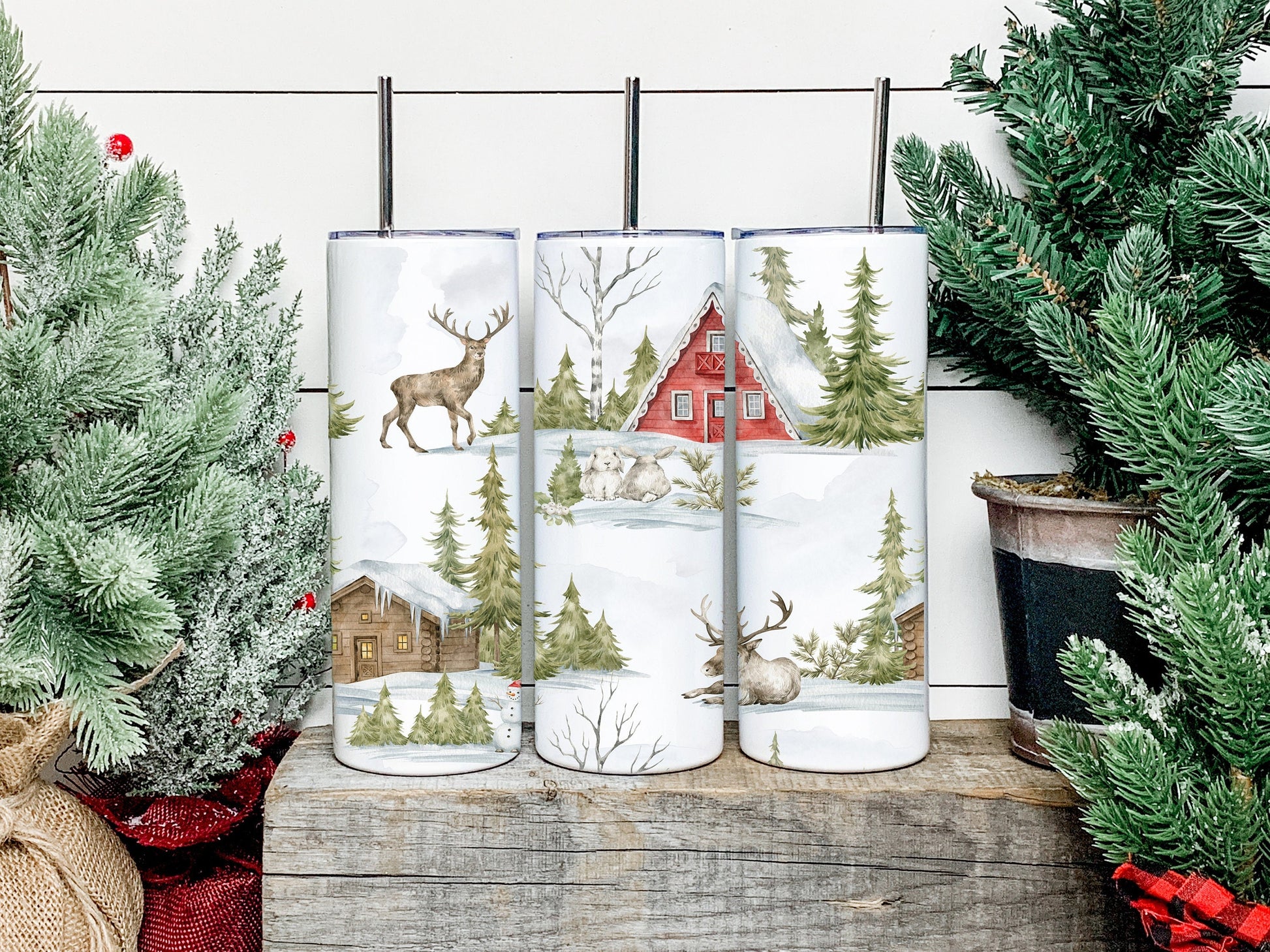 Vintage Christmas Tumbler, Vintage Christmas Skinny Tumbler, Vintage Christmas Tumbler