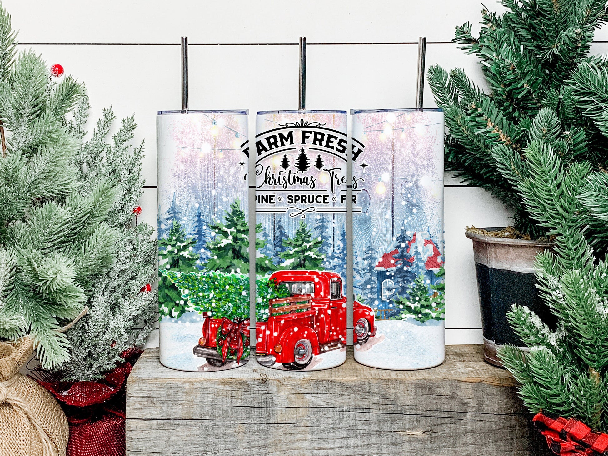Farm Fresh Christmas Tree Tumbler, Farm Fresh Christmas Tree Skinny Tumbler, Farm Fresh Christmas Tree Tumbler