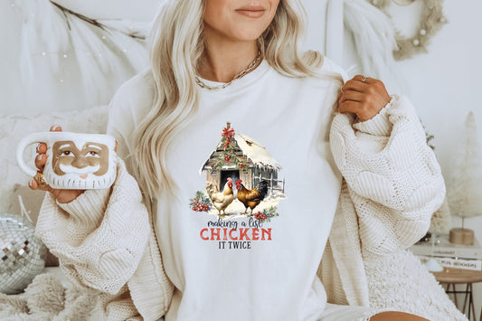 Making a List Chicken It Twice Christmas Chicken Shirt, Christmas Chicken Shirt T-Shirt