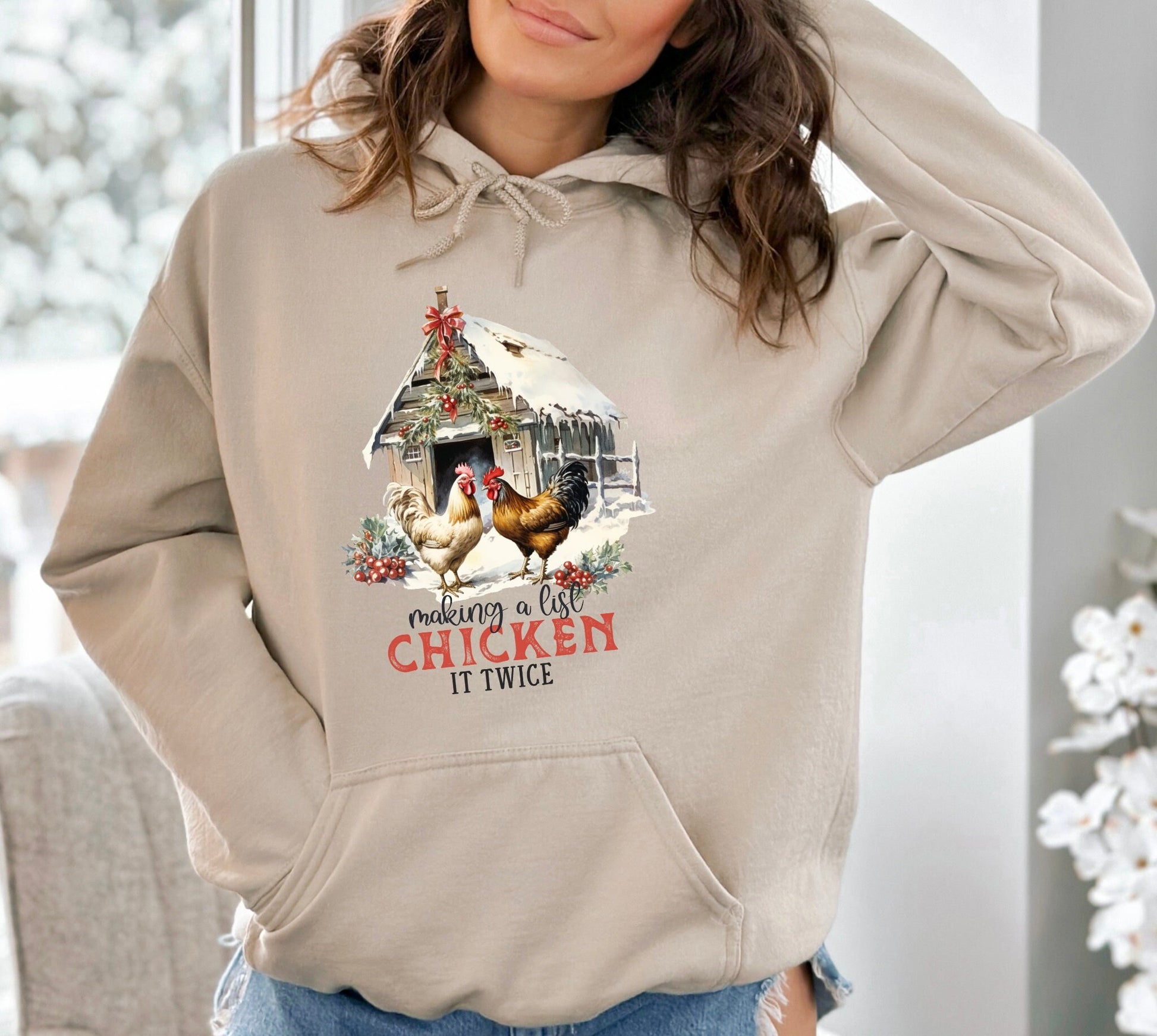 Making A List Chicken It Twice Christmas Chicken Sweatshirt, Christmas Chicken Hoodie Christmas Chicken Hoody