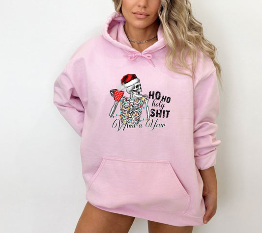 Ho Ho Holy Sh*t What a Year Hoodie Sweatshirt, Retro Christmas Hoodie Sweatshirt, Christmas Hoody