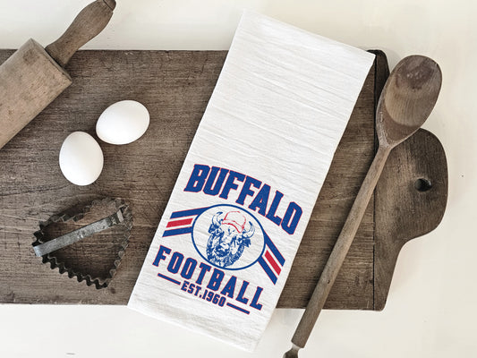 Buffalo Tea Towel- Buffalo Kitchen Tea Towels - Buffalo Flour Sack Dish Towel - Buffalo Housewarming Gift Kitchen Decor