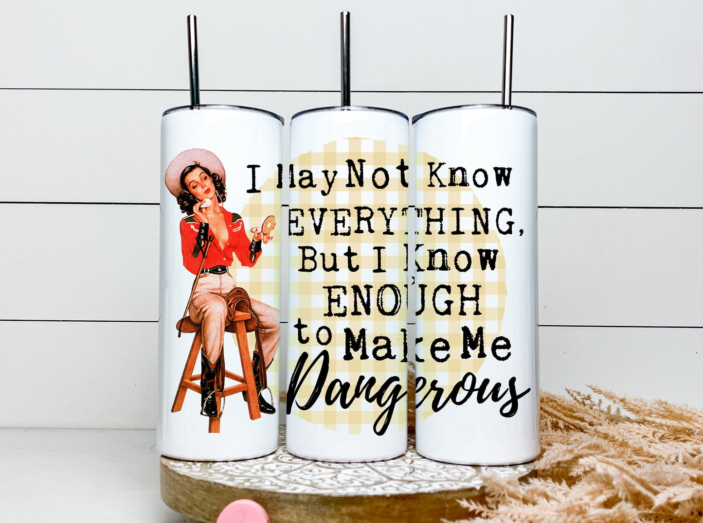 I May Not Know Everything Tumbler, Funny Retro Housewives Skinny Tumbler