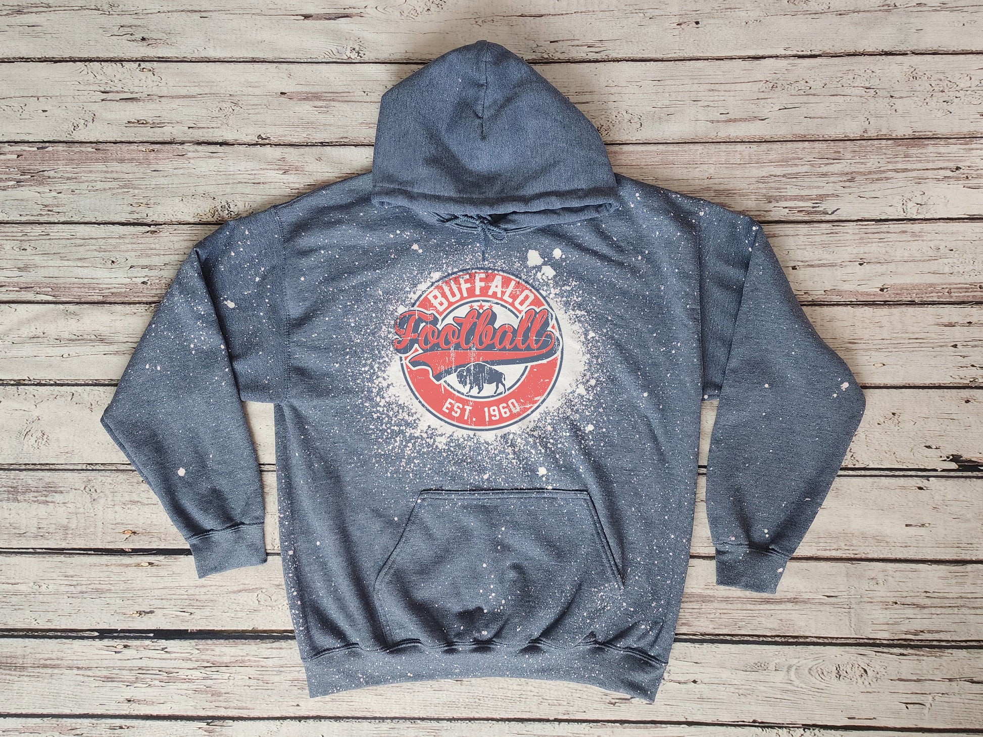 Buffalo Hooded Sweatshirt, Buffalo Bleached Hooded Sweatshirt, Buffalo Hoodie Hoody