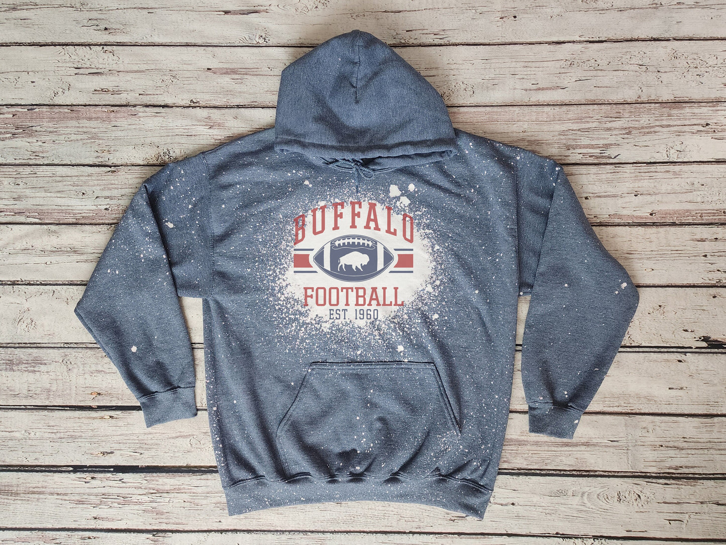 Buffalo Hooded Sweatshirt, Buffalo Bleached Hooded Sweatshirt, Buffalo Hoodie Hoody