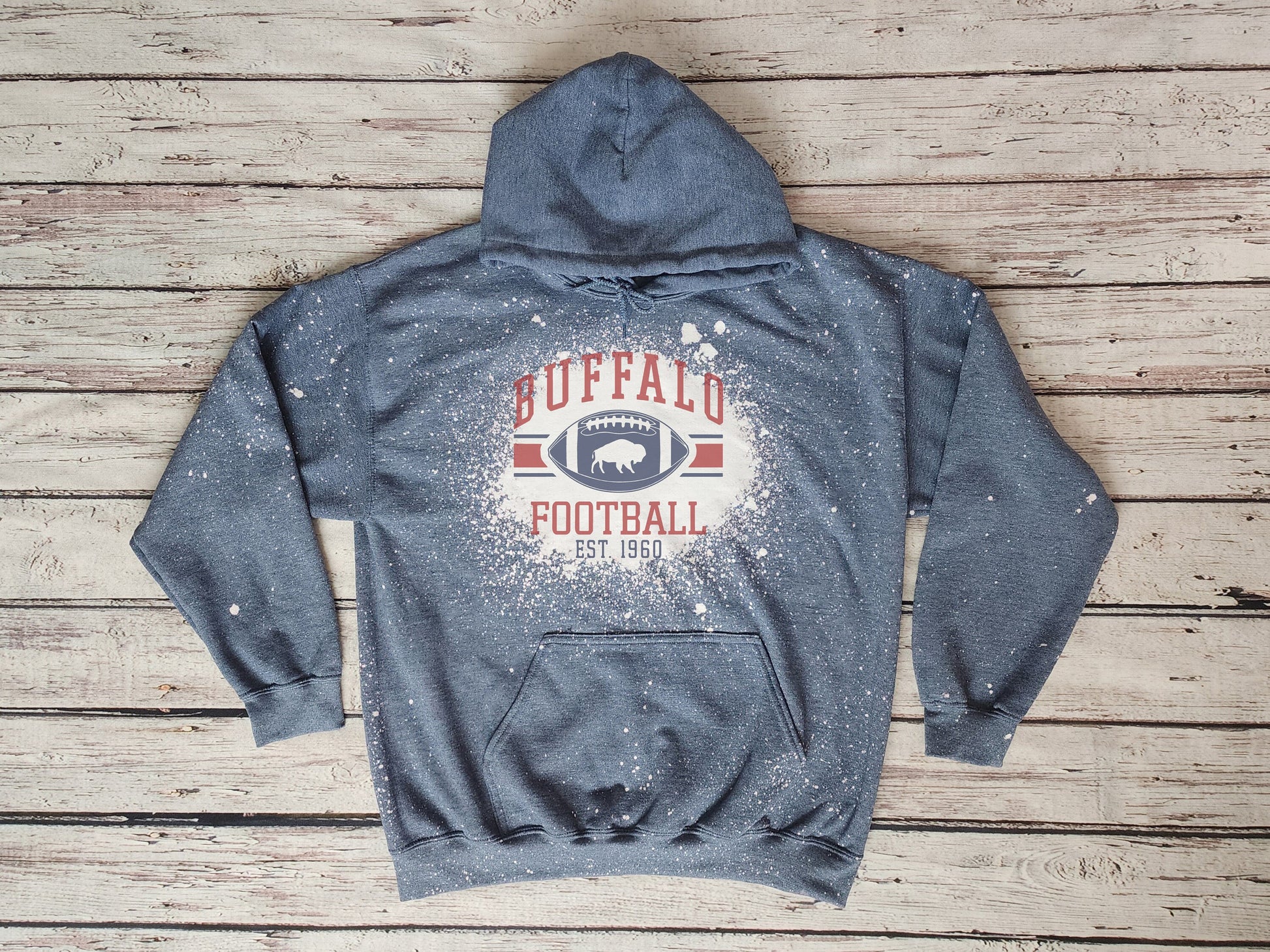 Buffalo Hooded Sweatshirt, Buffalo Bleached Hooded Sweatshirt, Buffalo Hoodie Hoody