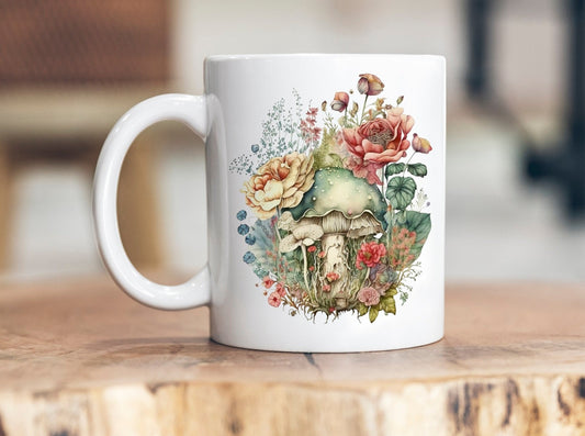 Cottagecore Coffee Mug, Cottage Core Mug, Mushroom Coffee Mug