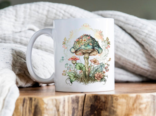 Cottagecore Coffee Mug, Cottage Core Mug, Mushroom Coffee Mug