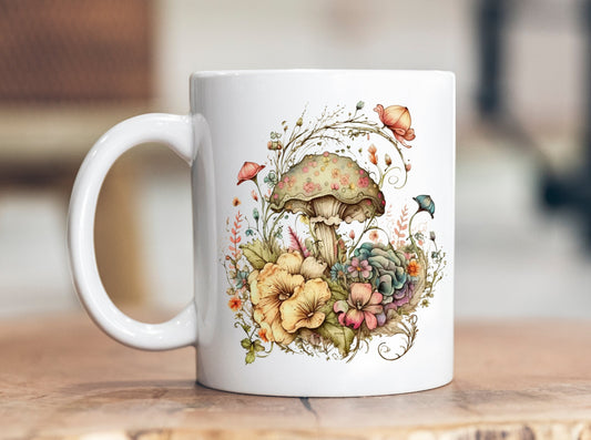 Cottagecore Coffee Mug, Cottage Core Mug, Mushroom Coffee Mug