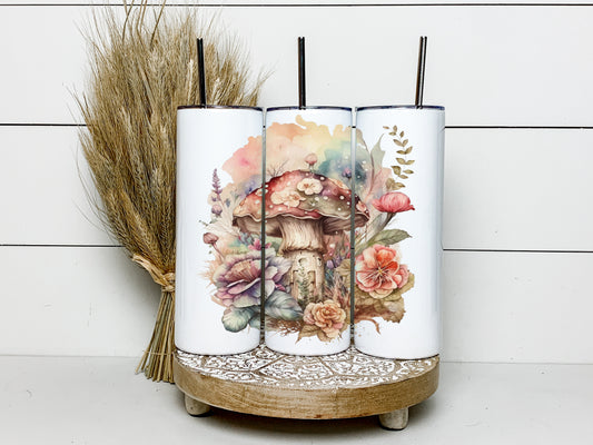 Cottagecore Tumbler, Cottagecore  Skinny Tumbler, Mushroom Tumbler, Cottage Core Tumbler