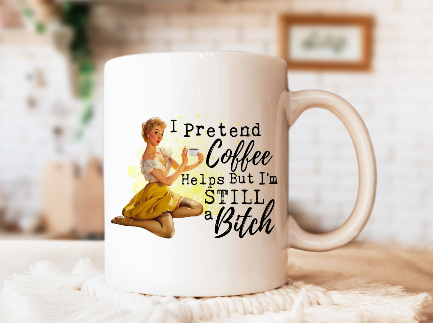 I Pretend Coffee Helps Mug, Humorous Mug, Sarcastic Mug, Funny Mug