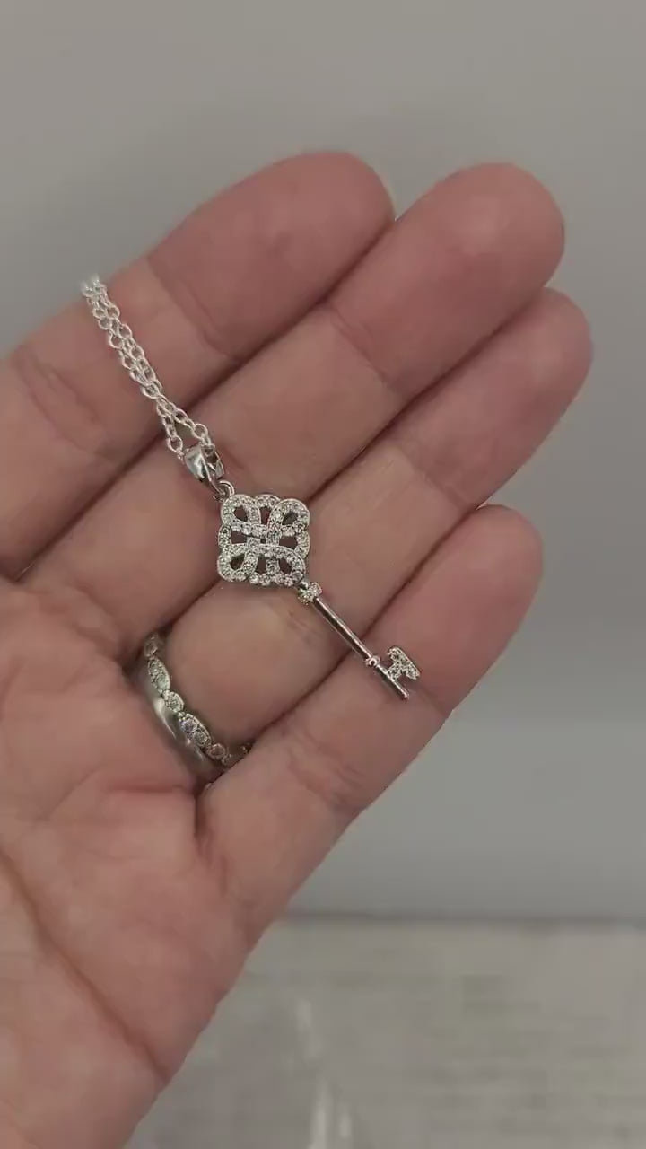 Silver Skeleton Key Necklace