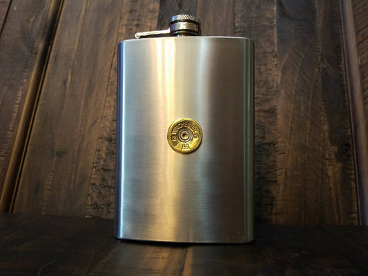Stainless Steel Bullet Flask, 12GA, Winchester, Remington Wedding Party Gift Groomsman Gift Set Groomsmen Flask, Shotgun Shell Flask