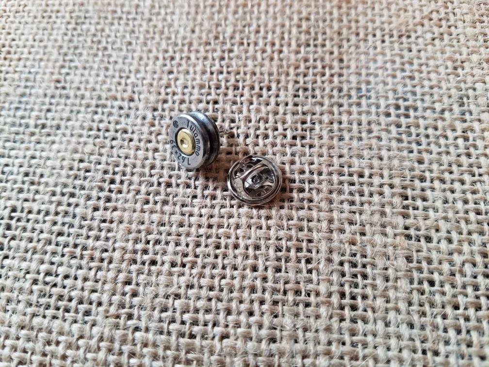 Handmade Spent Bullet Tie Tack Bullet Hat Pin Bullet Lapel Pin Men's Accessories 7.62x39