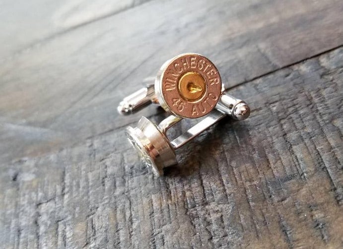 Handmade Spent Bullet Cuff Links Bullet Cufflinks Gold Men's Accessories