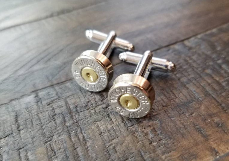 Handmade Spent Bullet Cuff Links Bullet Cufflinks Gold Men's Accessories