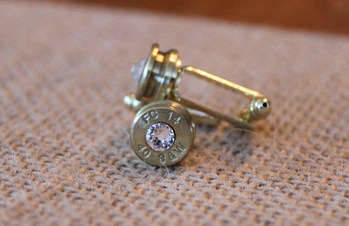 Handmade Spent Bullet Cuff Links Bullet Cufflinks Gold Men's Accessories