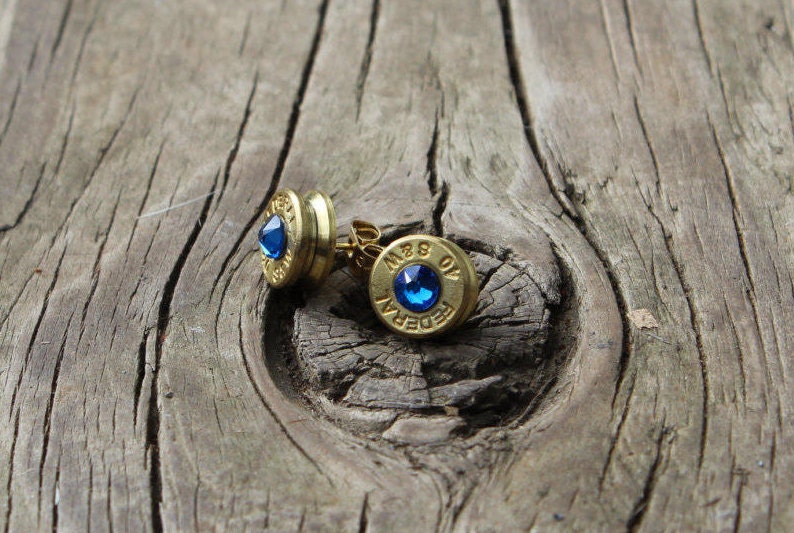 Handmade Bullet Post Earrings, Bullet Stud Earrings, Bullet Earrings, Nickel or Brass THICK CUT