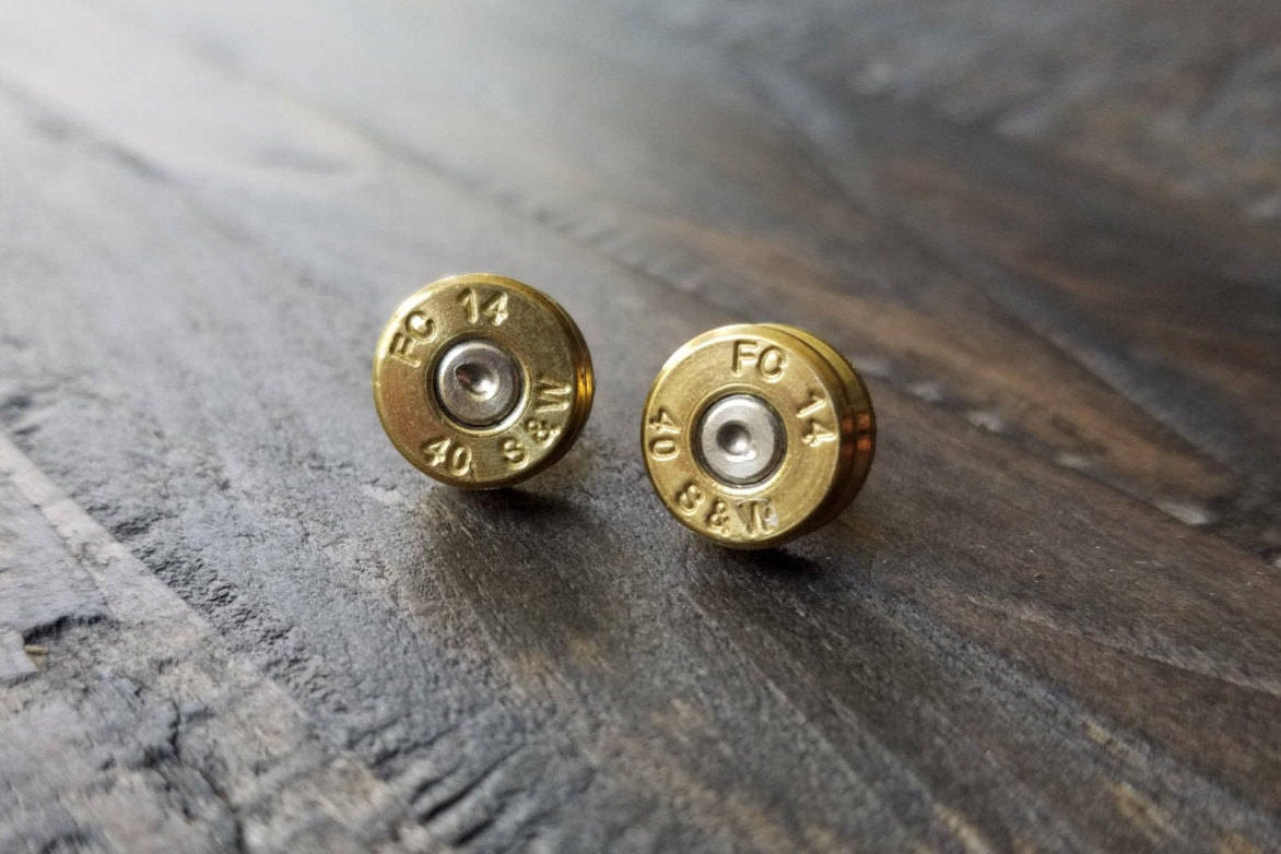 Handmade Bullet Post Earrings, Bullet Stud Earrings, Bullet Earrings, Nickel or Brass THICK CUT