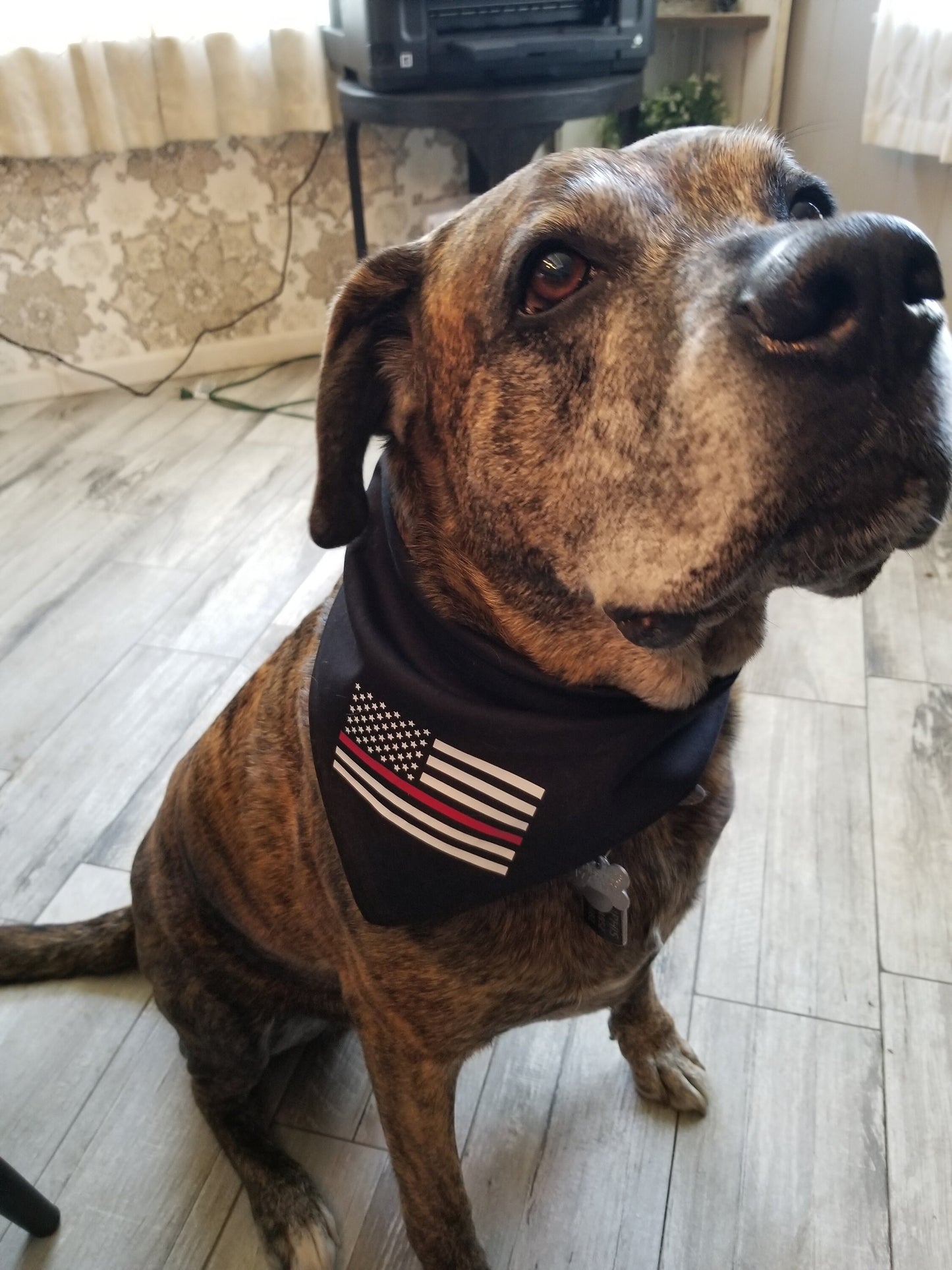 Thin Red Line Dog Bandana K9 Bandana Doggy Bandana - Firefighters - Military - American Flag - Red Line Flag - First Responder Dog