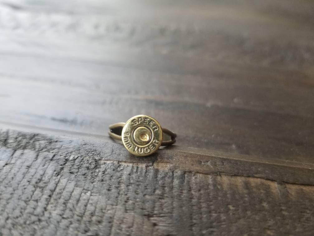 Handmade Bullet Rings, Bullet Jewelry, Adjustable Bullet Ring