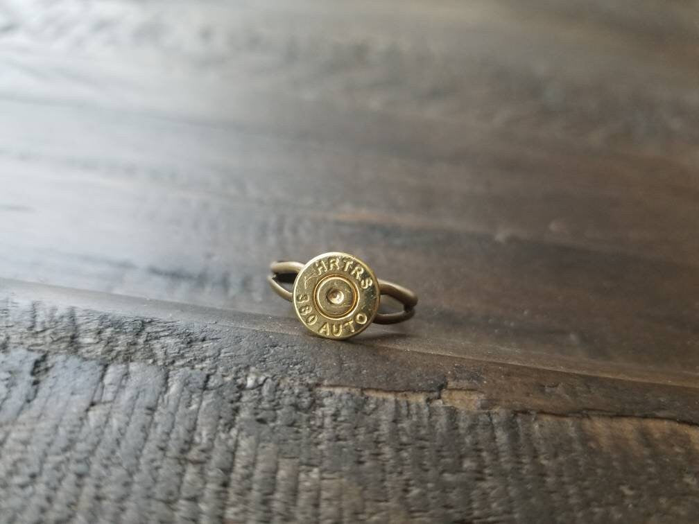 Handmade Bullet Rings, Bullet Jewelry, Adjustable Bullet Ring