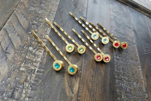 Handmade Bullet Hairpins, Pair of Bobbie Bobby Pins, Bullet Hair Jewelry .223 AR15 Bullet Bobby Pins