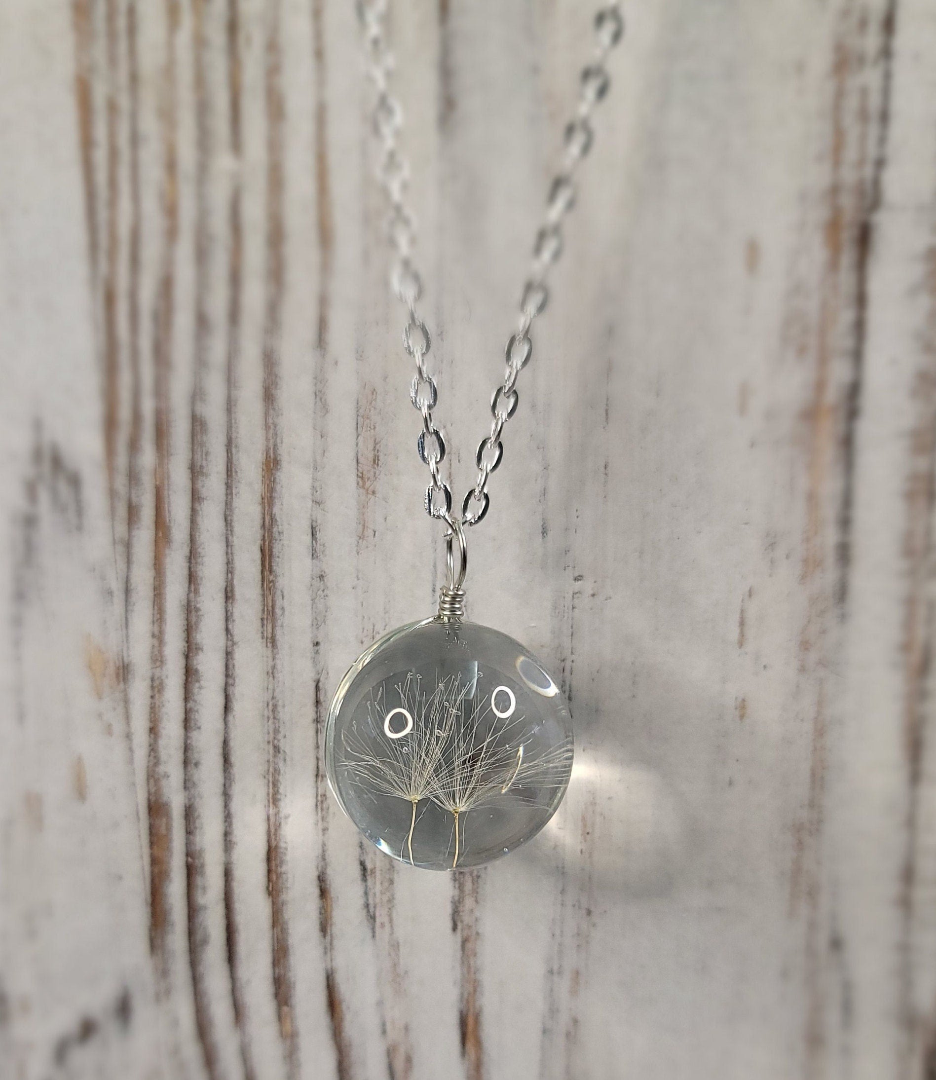 Glass Dandelion Necklace, New Mom Gift, Gift For Mom From Daughter Gifts for Her, Mother's Day Gift