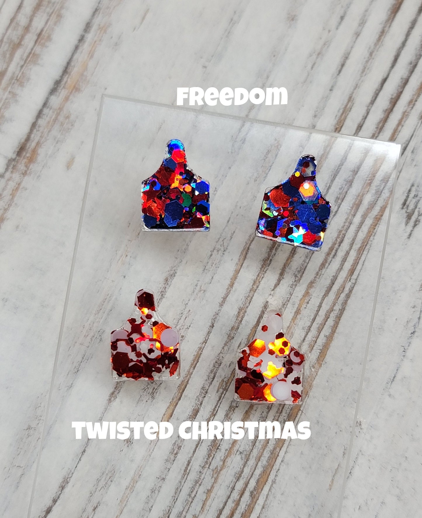 Custom Glitter Cow Tag Stud Earrings, Cow Tag Earrings, Cattle Tag Stud Earrings Cattle Tag Earrings, Fun Earrings, Cattle Tag Jewelry