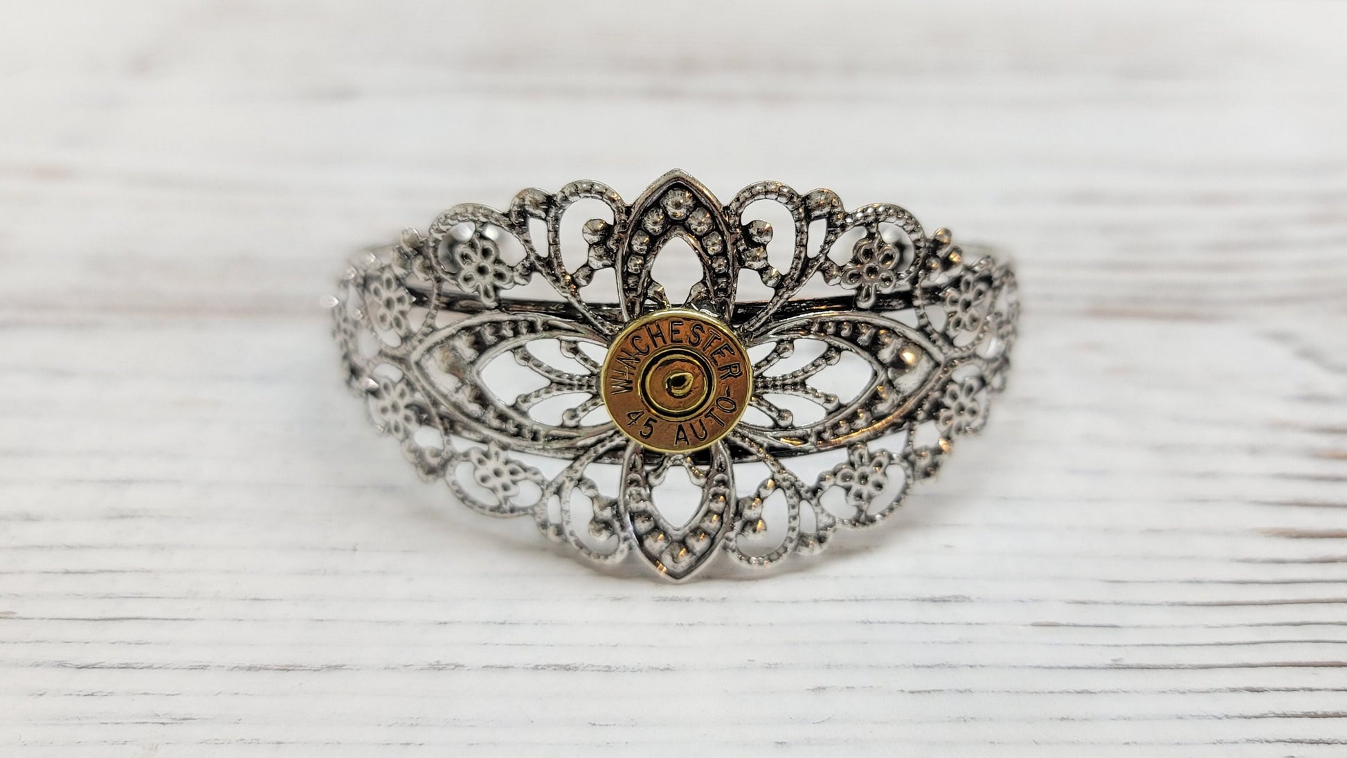 Handmade Filigree Bullet Cuff Bullet Bracelet for the Country Hunting Girl Country Wedding