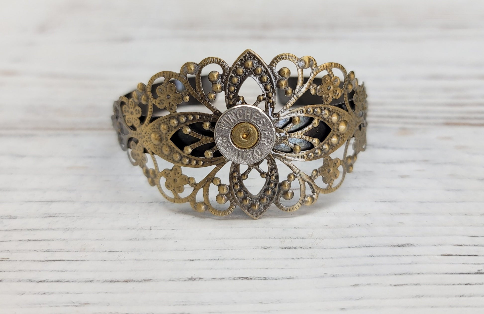 Handmade Filigree Bullet Cuff Bullet Bracelet, Country Wedding Jewelry