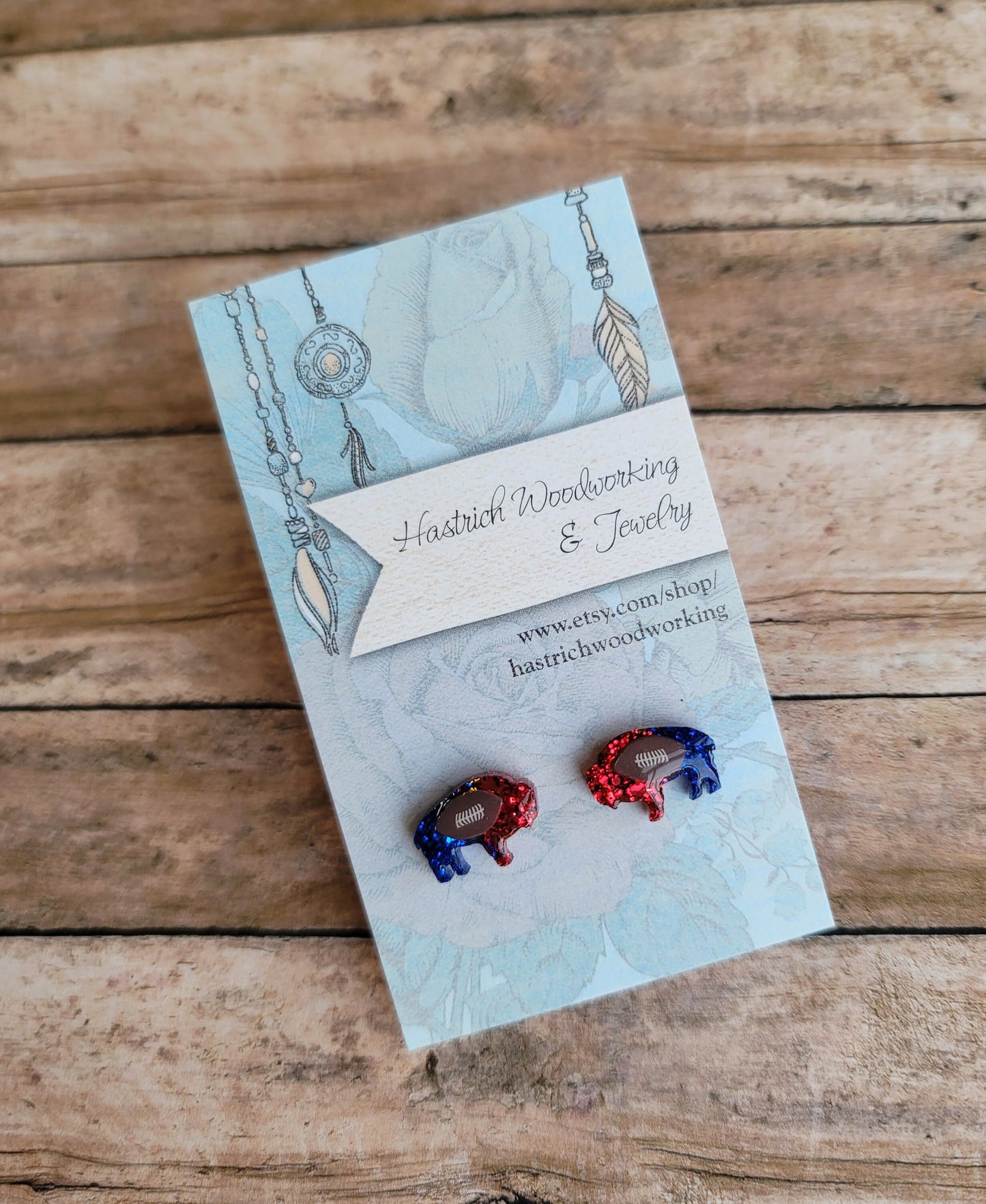 Football Chunky Glitter Buffalo Stud Earrings, Football Buffalo Earrings, Football Buffalo Post Earrings, Fun Earrings, Buffalo Jewelry