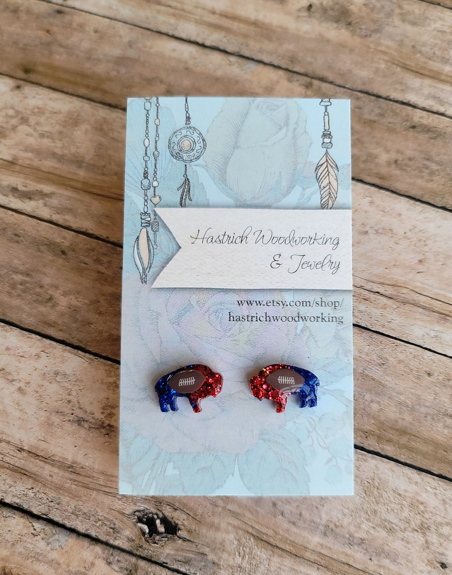 Football Chunky Glitter Buffalo Stud Earrings, Football Buffalo Earrings, Football Buffalo Post Earrings, Fun Earrings, Buffalo Jewelry