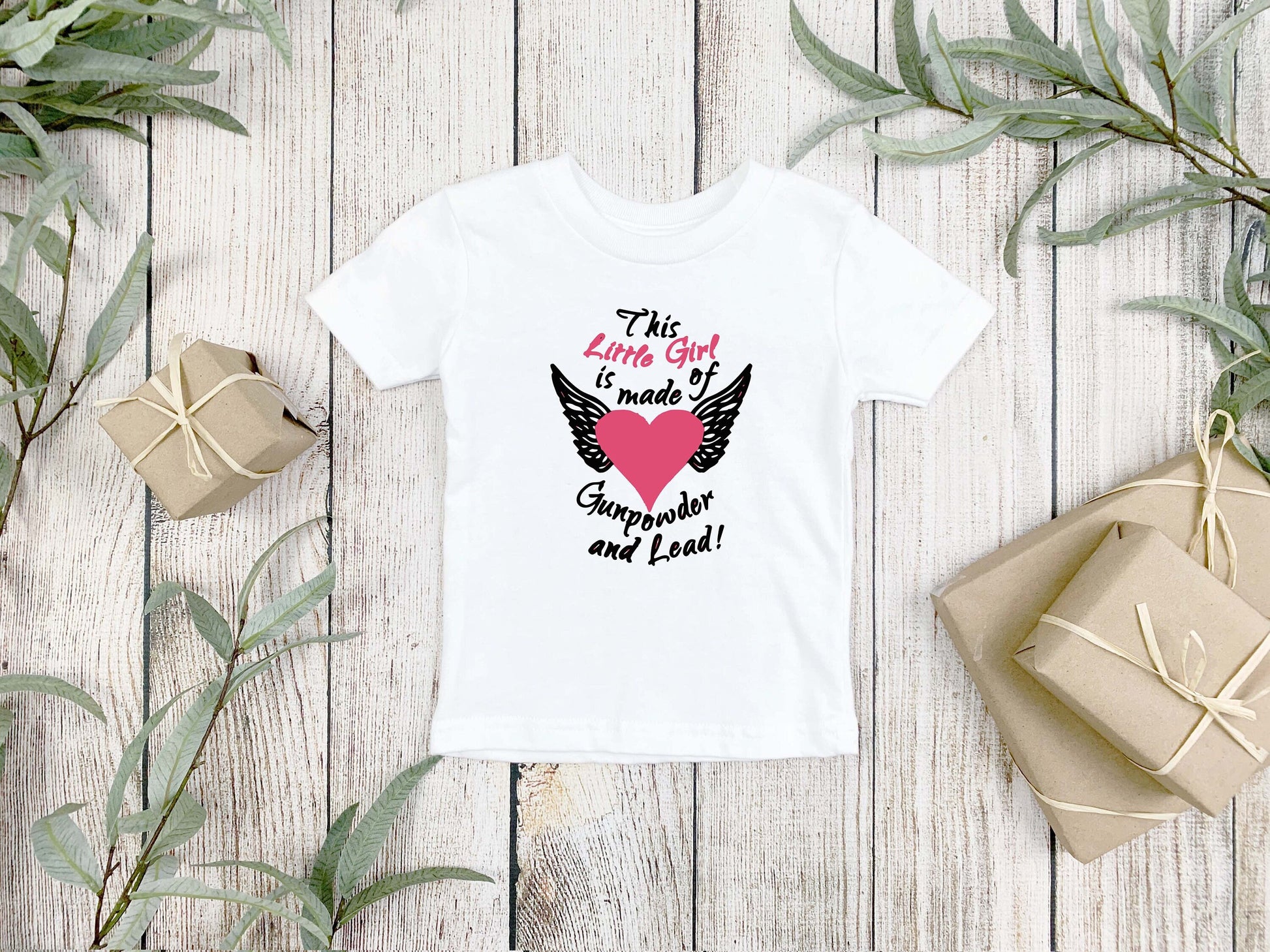 Toddler Tee Kid's Tee T-Shirt Little Girl is Made of Gunpowder and Lead Country Girl Clothing Gunpowder and Lead T-Shirt Tshirt