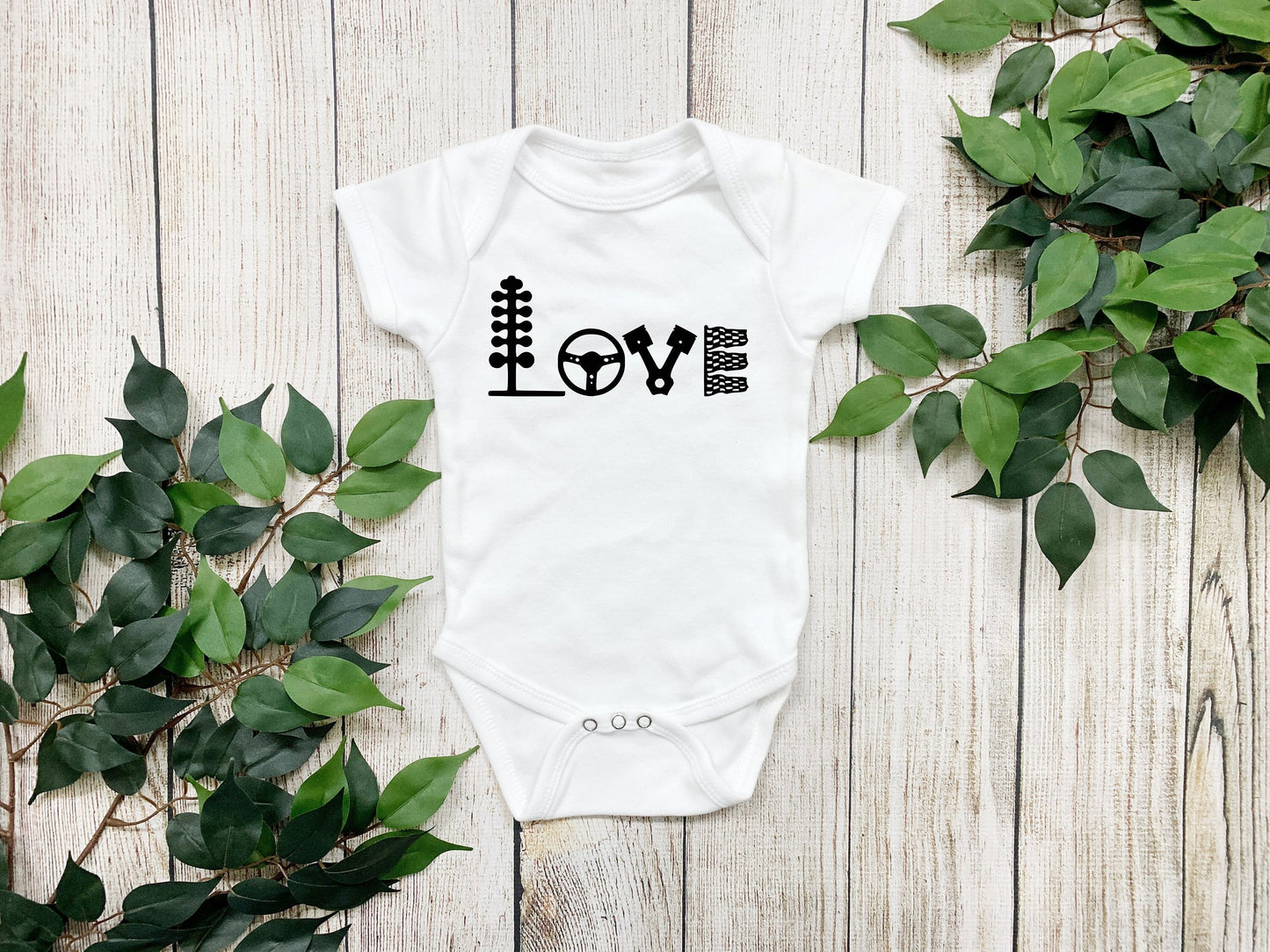 LOVE Drag Racing Baby Creeper Car Baby Creeper Shower Gift Clothing Bodysuit