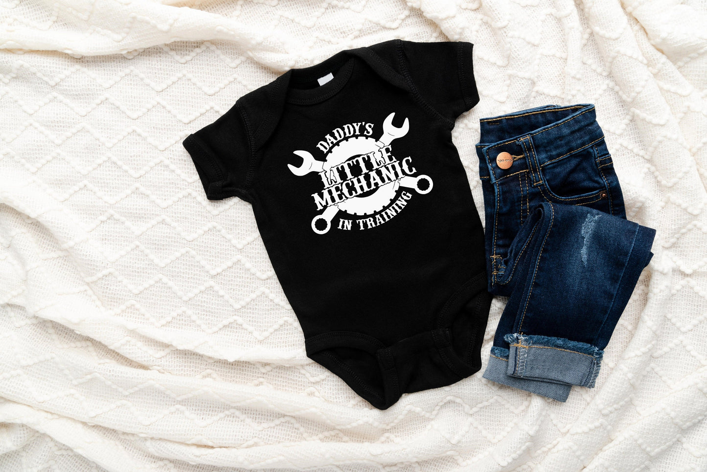 Mechanic in Training Baby Creeper - Mechanic Creeper - Baby Shower Gift - Mommy's Little Mechanic - Daddy's Little Mechanic Grandpa's