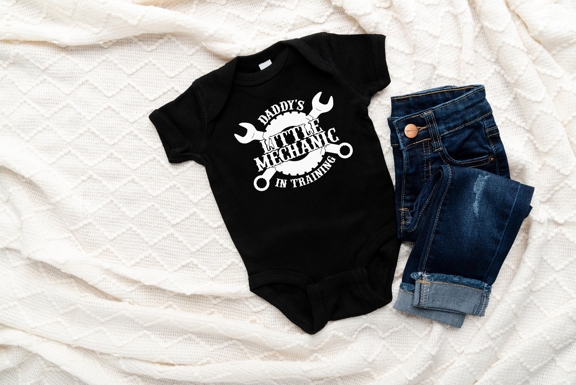 Mechanic in Training Baby Creeper - Mechanic Creeper - Baby Shower Gift - Mommy's Little Mechanic - Daddy's Little Mechanic Grandpa's