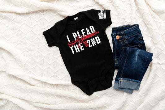 I plead the 2nd Baby Creeper I Plead the Second Creeper AR15 Creeper Baby Boy Shower Gift Clothing Bodysuit Romper